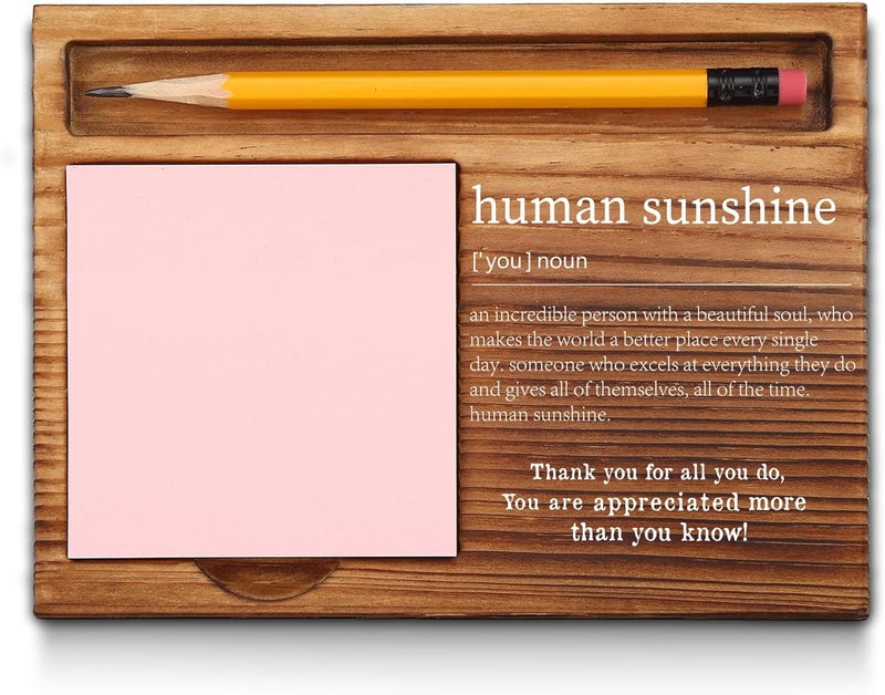 akeke Human Sunshine Gifts for Women, Coworker Leaving, Human Sunshine Sticky Note Holder, Thank You Appreciation Gifts Friends Women Men Coworkers Self-Stick Note Pad Holders GAA51 - Image 1